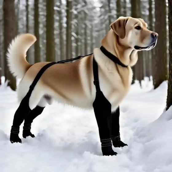 Wear-Resistant Dog Boots with Stay-On Straps